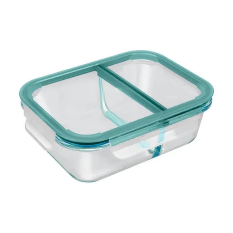 Lock & Fresh Rectangle 2 Compartments Glass Container 1000 ml
