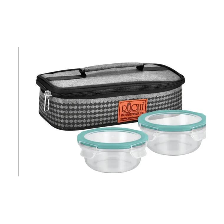 Round Borosilicate Glass Tiffin RD2 Flat 400 ml x 2