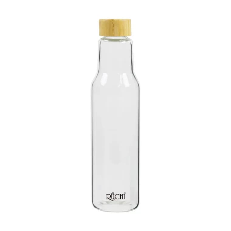 Delta Glass Bottle with Bamboo Lid 1 Ltr
