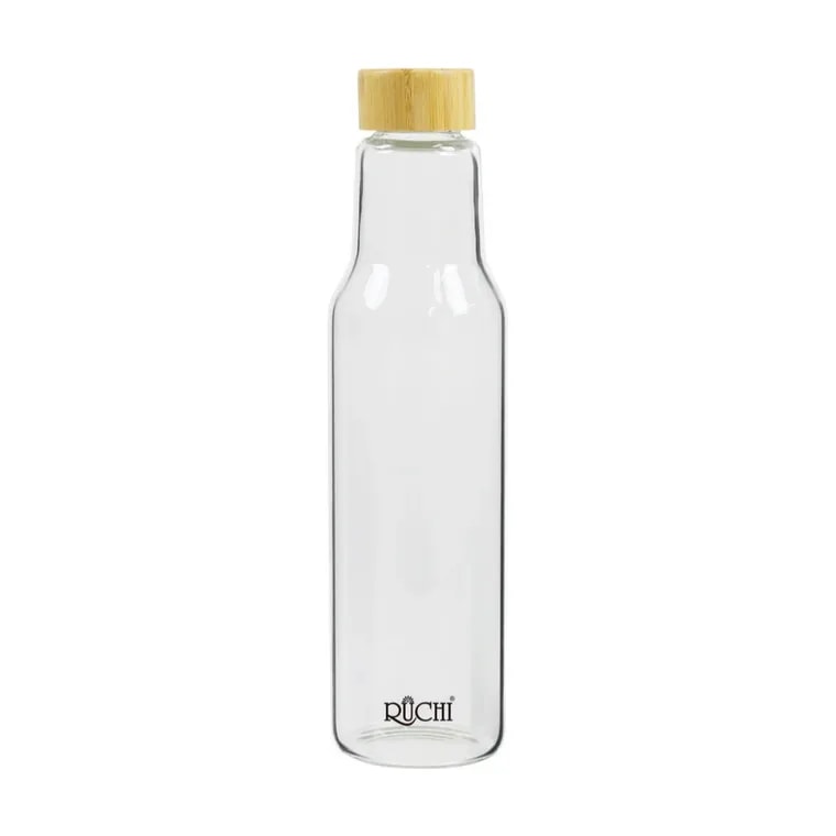 Delta Glass Bottle with Bamboo Lid 1 Ltr