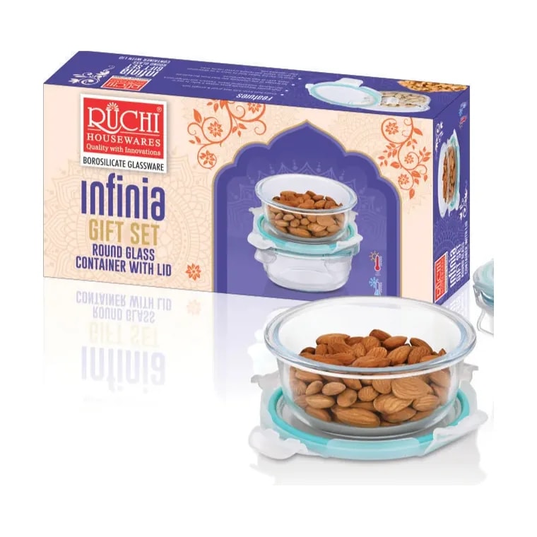 Infinia 2 Round Glass Container Gift Set