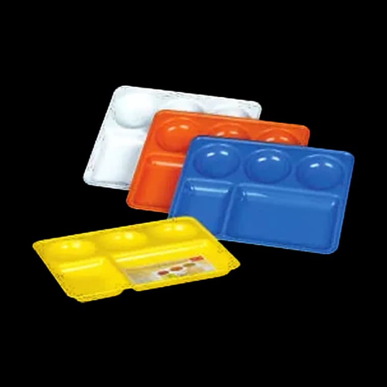 5 Partition Plate With Spoon And Fork (1 Pc & 3 Pcs Set) (Dinner Plate)