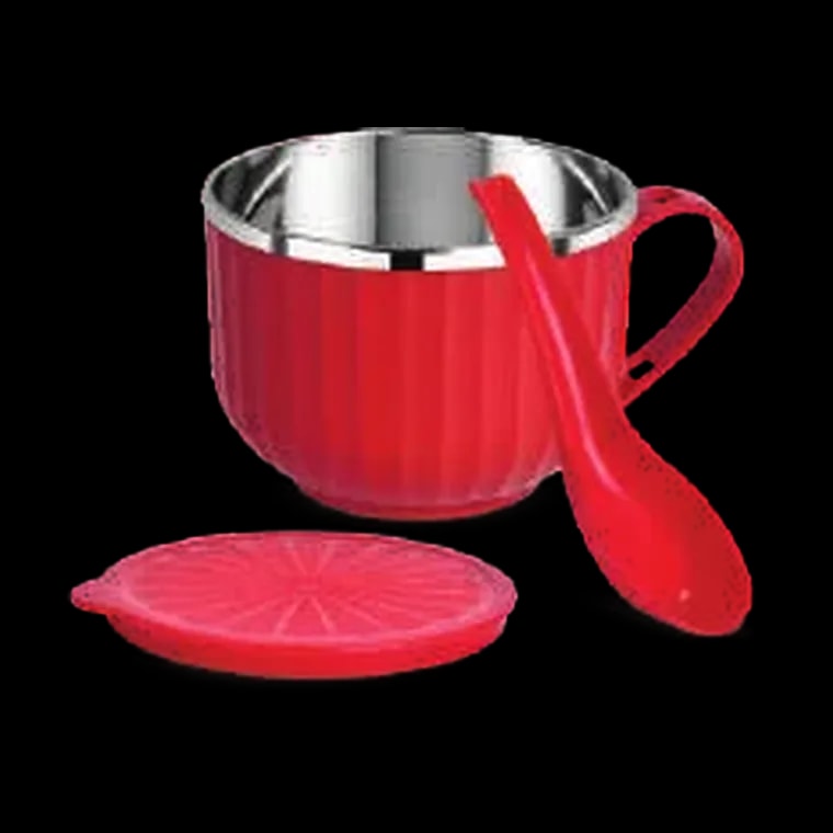 Steel Noodle & Soup Bowl with Spoon