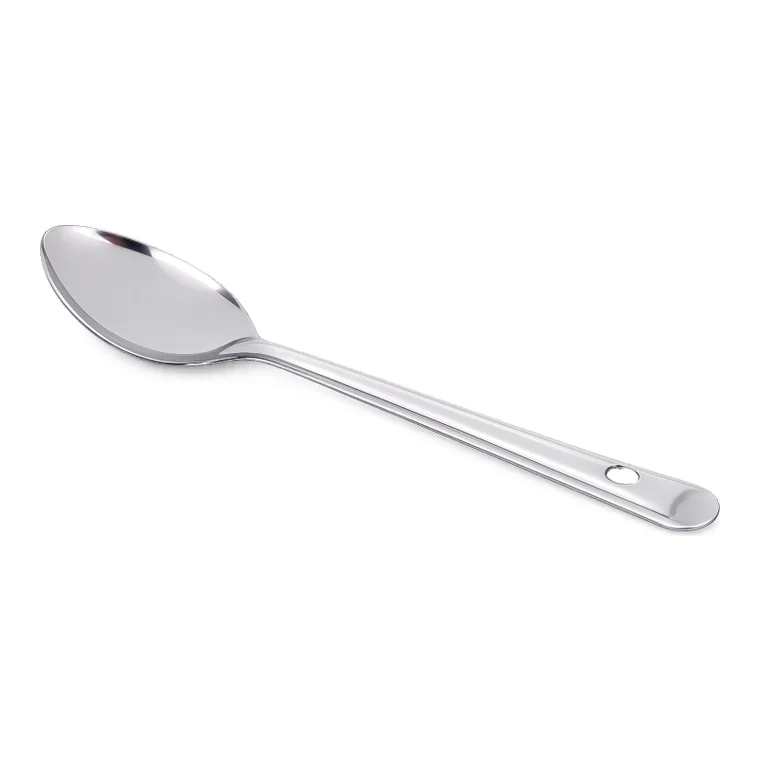 Stainless steel basting spoon
